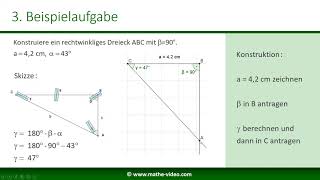 Dreieckskonstruktion: rechtwinklige Dreiecke