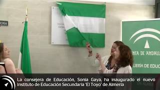 La consejera de Educación inaugura el nuevo Instituto de Educación Secundaria  ‘El Toyo’ de Almería.