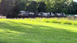 SB NS one lead unit 7507 and DPU- UP 7014 on the end in Cohutta Georgia