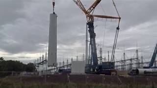 SARENS TEREX DEMAG AC700 HIJSEN DEEL 380KV MAST