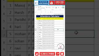 attendance count formula#short #excel #exceltips #exceltutorial #msexcel #microsoftexcel