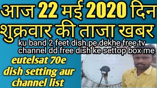 eutelsat 70b 70e dish setting aur channel list ( ku band 2 feet dish ) news dish fast