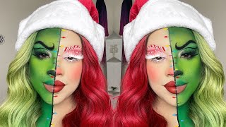 Mrs. Grinch & Mrs.Clause Christmas makeup tutorial (Stoner edition)