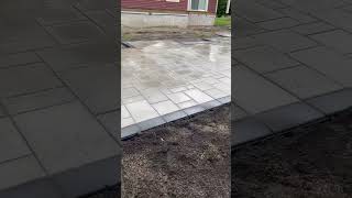 Huge back yard interlock transformation( 1000sqft and fire pit)