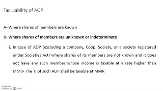 Tax liability of AOP