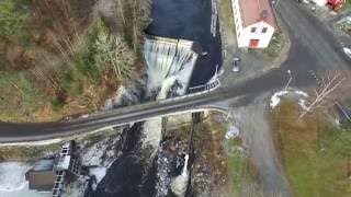 Southern Norway winter time drone view