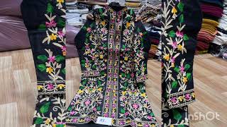 Kashmiri embroidery long coat**Raw silk fabric**Length 41**size