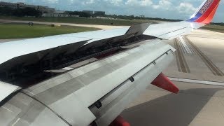 *No Reverse Thrust!* Southwest 737 Landing in Tampa (KTPA) *HD wingview with ATC!*