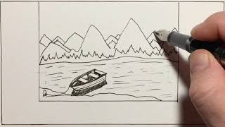 Doodle 31...Boat,Landscape scenery