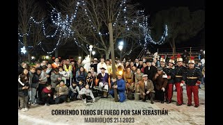 CORREDORES DE TOROS DE FUEGO. Festividad de San Sebastián. MADRIDEJOS 21-1-2023.