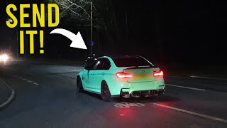 M3 Sends It At Slippery Exit! - Modified Cars Leaving A Car Meet!