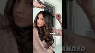 Regular or Wanded Curls?! #shorts #hairstyle #hair #dyson #hairtutorial #wandcurls #curlyhairstyles