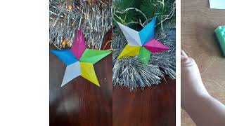 3d Star Paper Decoration Idea|| Marry Chirstmas Decoration idea! How to make star paper?