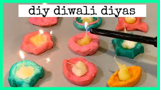 🪔 🎆 Easy Diwali Diyas (Oil lamps) from Flour | Three Different Styles