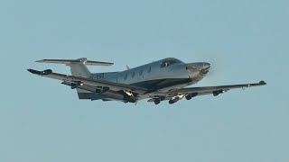 Pilatus PC-12/47E PC-12 NG from Airlink OE-EGO departure at Salzburg Airport SZG LOWS (4K)