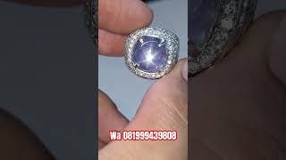 Natural sapphire ceylon srilanka 8,30crt ring perak / gemstone / batu permata / jewelry