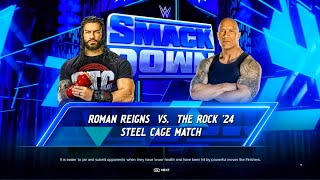 Roman Reigns Vs The Rock - Steel Cage Match | WWE 2k24