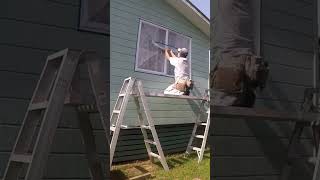 Masking Exterior Windows  #airlesssprayer #maskingtapepainting