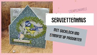 Wie geht das? Serviettenhaus mit Guckloch basteln mit @stampinup Produkten aus der Sale-A-Bration