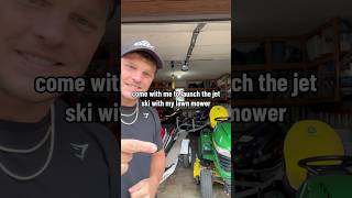 launching jetski with lawnmower #jetski #johndeere #pov #yamaha #lakelife #extremesports #sendit