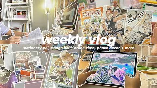 vlog ep. 6 ー stationery pal haul, manga unboxing, start of classes, genshin phone decor + more 🍡🥠