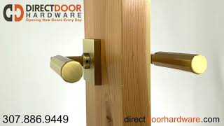 Emtek Faceted Square Style Door Lever with Square Rosette in Satin Brass