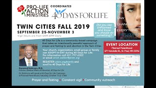 40 Days for Life Twin Cities 2019 Fall Campaign Invitation