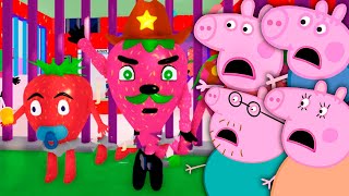 PEPPA PIG ESCAPE STRAWBERRY POLICE FAMILY PRISON RUN IN ROBLOX