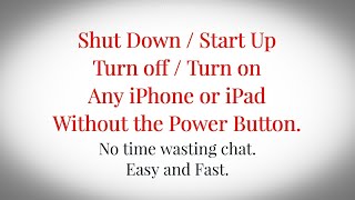 iPad or iPhone Power Button Broken not Working? Here’s How to Shut Down / Turn OFF / ON Startup