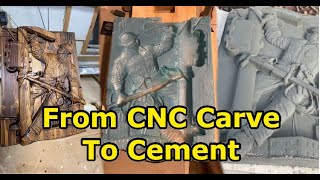 From Wood 3D CNC Carve To Cement