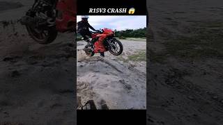 r15v3 live crash 😱😱 #r15v3 ##offroad #bike #rider #shorts