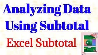 Analyzing Data Using Subtotal #subtotal #dataanalysis #excelsubtotal #excelfunction #exceltutorial