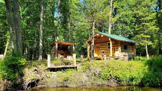 A day at the log cabin  Making a tiny window # small  Forest home