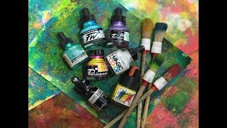 Painty Papers With Liquid Acrylic Inks: Recorded Live