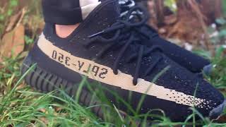 ADIDAS YEEZY BOOST 350 V2 CBLACK GREEN ON FEET REVIEW! REAL BOOST