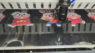 Printed acrylic cutting with CCD camera laser cutter