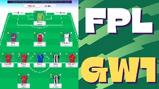 My FPL Gameweek 1 Team Selection and Fantasy Challenge