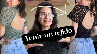 ¿QUEDÓ BIEN? 👉Así teñí una prenda tejida | Paso a paso | Experimento crochet