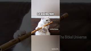 Cat playing flute - Memories #flute #shorts #music