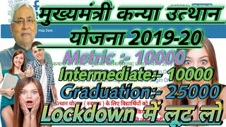 10,12 aur graduation pass karne vale ko kitna milega paisa? मुख्यमंत्री कन्या उत्थान योजना 2019-20।