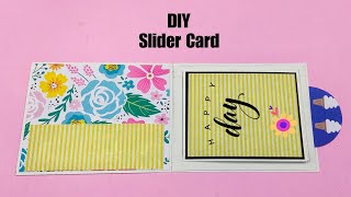 DIY Slider Card./Fling Card./การ์ดสไลด์แบบง่ายๆ/แม่เนย น้องพอสDIY