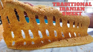 sugar bread: A popular breakfast pastry in Iran /street food/ iranian traditional bread