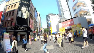 Myeongdong from exit 6 of Myeongdong station to Eulji-ro onto Eulji-ro 1ga crossroad