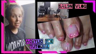 Cute Toes/ Building a Salon Vlog! Abalone Shells Acrylic Toe Nails