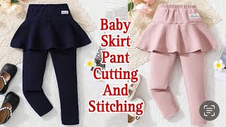 Trendy 2 In 1 Baby Skirt Pant Cutting and Stitching | DIY Easy Baby Skirt Pant Cutting and Stitching