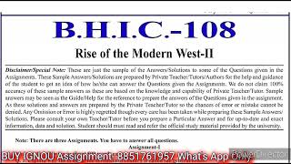 BHIC 108 Solved Assignment 2023-24 | BHIC 108 Solved Assignment 2023-2024 In English | BHIC 108 BAG