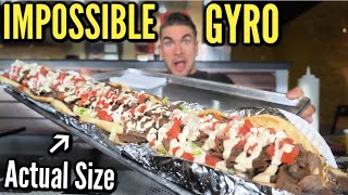 INSANE 48-INCH GYRO CHALLENGE (4 FEET LONG) | Las Vegas's Biggest Gyro | Joel Hansen Raw