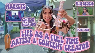 Settling into full time artist & content creation🤞 | 🛒 Markets, 🎁unboxing goodies, plants & more🌞