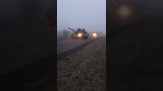 Column of Russian T-90M tanks heading towards Ukraine.