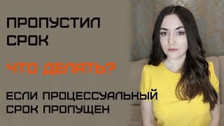 Восстановление процессуального срока. Пропустил процессуальный срок, не успел подать иск/жалобу